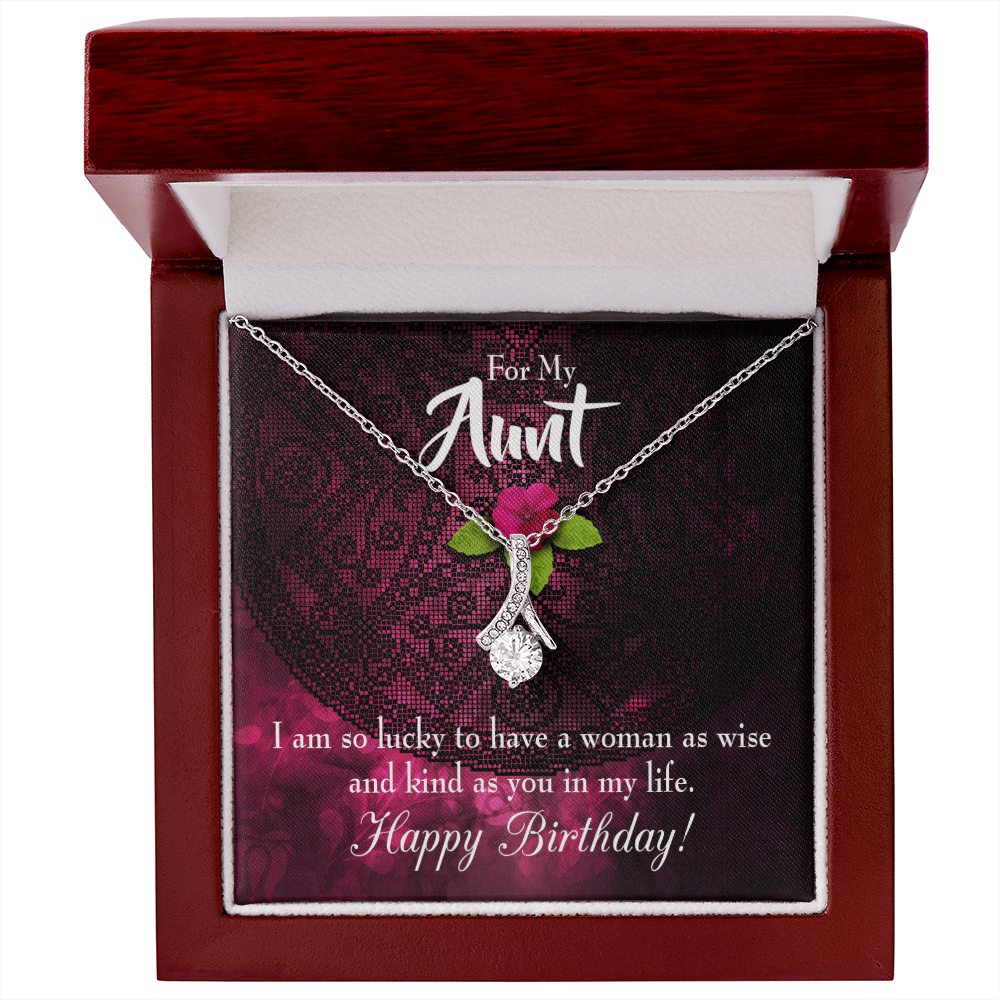 To My Granddaughter To My Aunt Happy Birthday Aunt Alluring Ribbon Necklace Message Card-Express Your Love Gifts