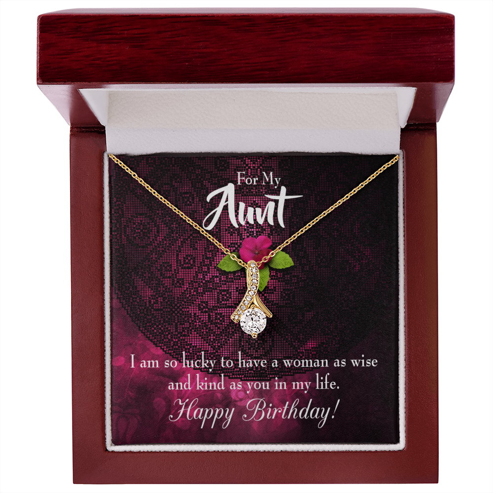 To My Granddaughter To My Aunt Happy Birthday Aunt Alluring Ribbon Necklace Message Card-Express Your Love Gifts