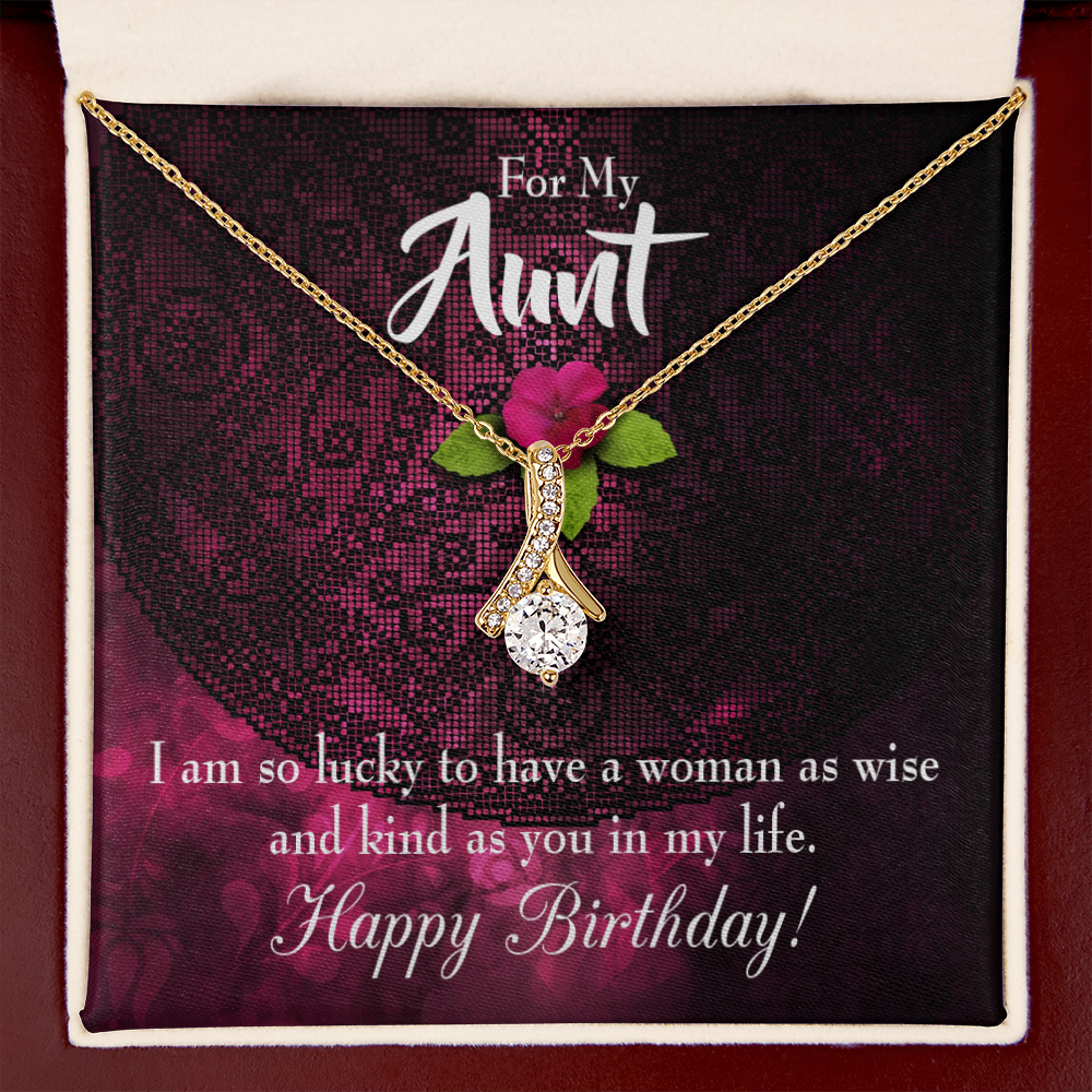 To My Granddaughter To My Aunt Happy Birthday Aunt Alluring Ribbon Necklace Message Card-Express Your Love Gifts