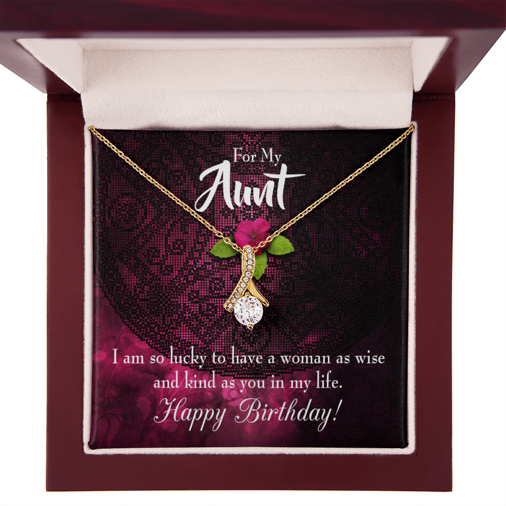 To My Granddaughter To My Aunt Happy Birthday Aunt Alluring Ribbon Necklace Message Card-Express Your Love Gifts