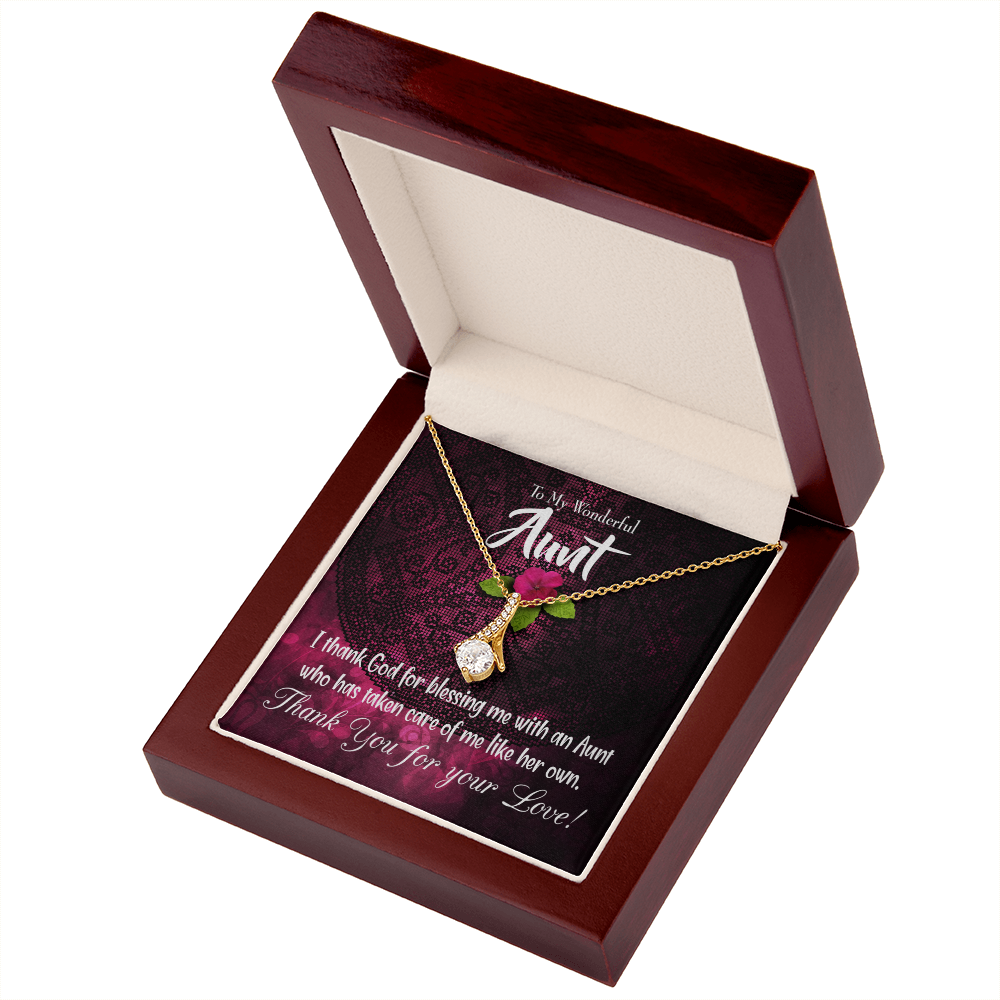 To My Granddaughter To My Aunt I Thank God Alluring Ribbon Necklace Message Card-Express Your Love Gifts