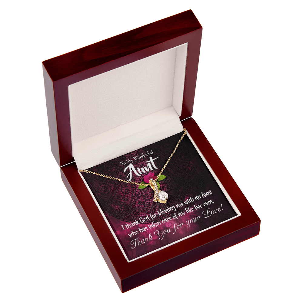To My Granddaughter To My Aunt I Thank God Alluring Ribbon Necklace Message Card-Express Your Love Gifts