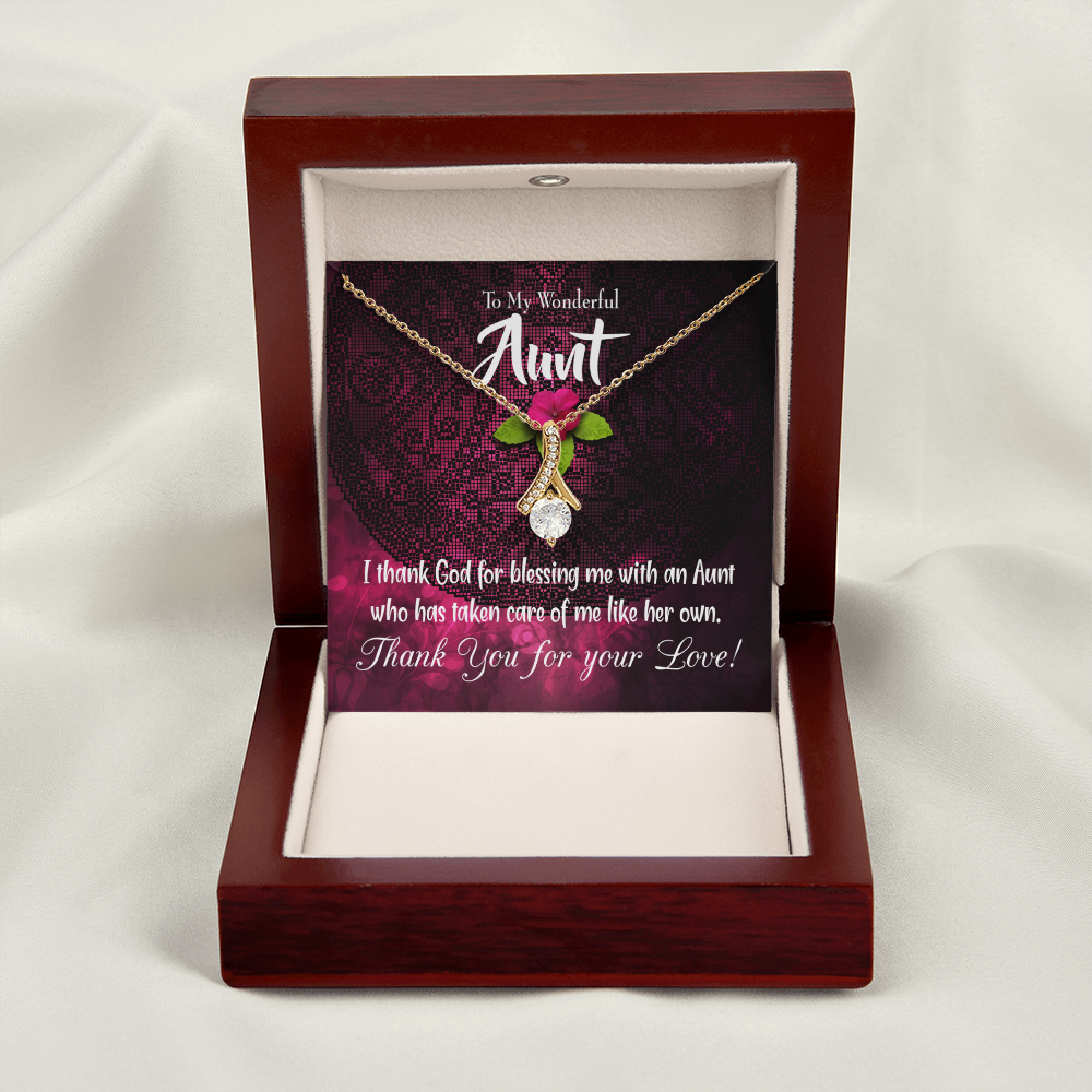 To My Granddaughter To My Aunt I Thank God Alluring Ribbon Necklace Message Card-Express Your Love Gifts