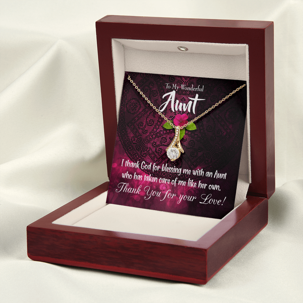 To My Granddaughter To My Aunt I Thank God Alluring Ribbon Necklace Message Card-Express Your Love Gifts