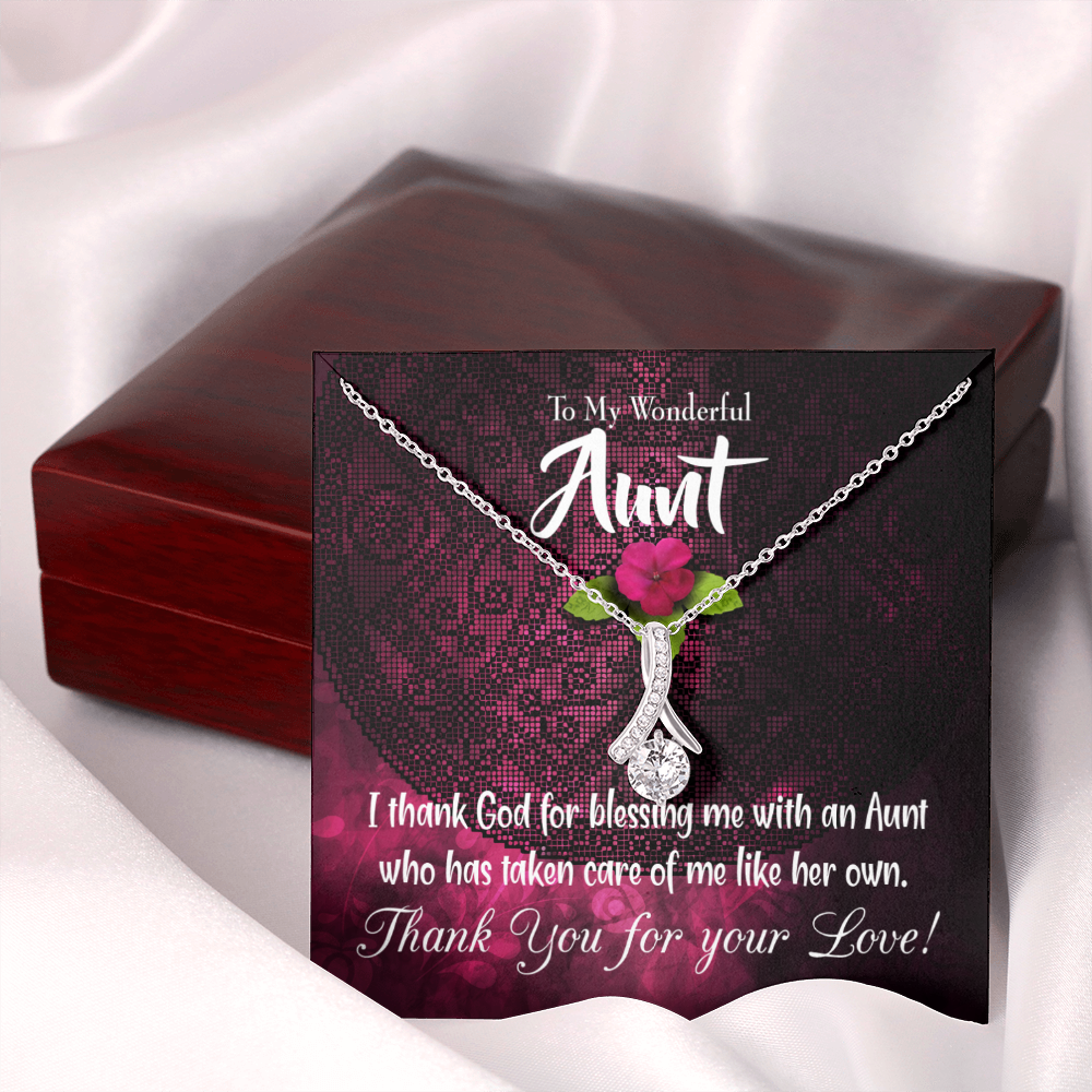 To My Granddaughter To My Aunt I Thank God Alluring Ribbon Necklace Message Card-Express Your Love Gifts