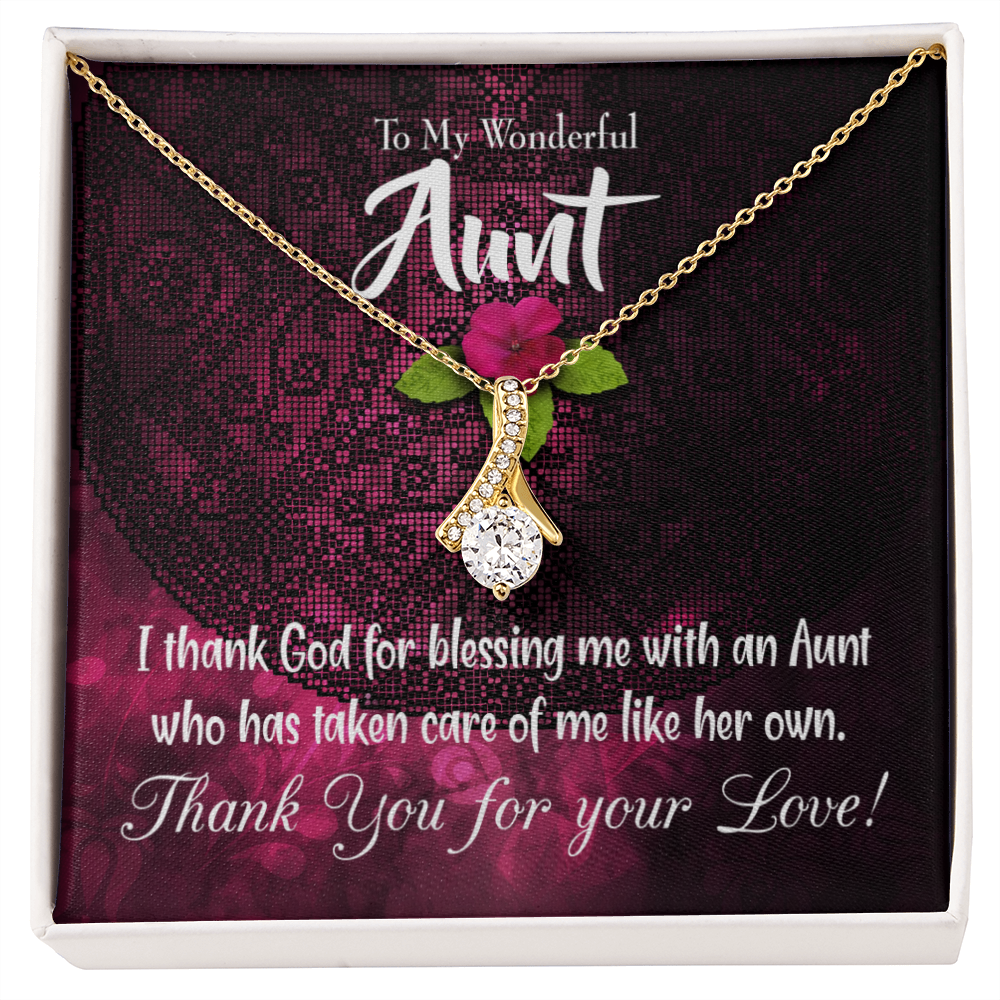 To My Granddaughter To My Aunt I Thank God Alluring Ribbon Necklace Message Card-Express Your Love Gifts