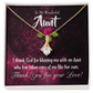 To My Granddaughter To My Aunt I Thank God Alluring Ribbon Necklace Message Card-Express Your Love Gifts