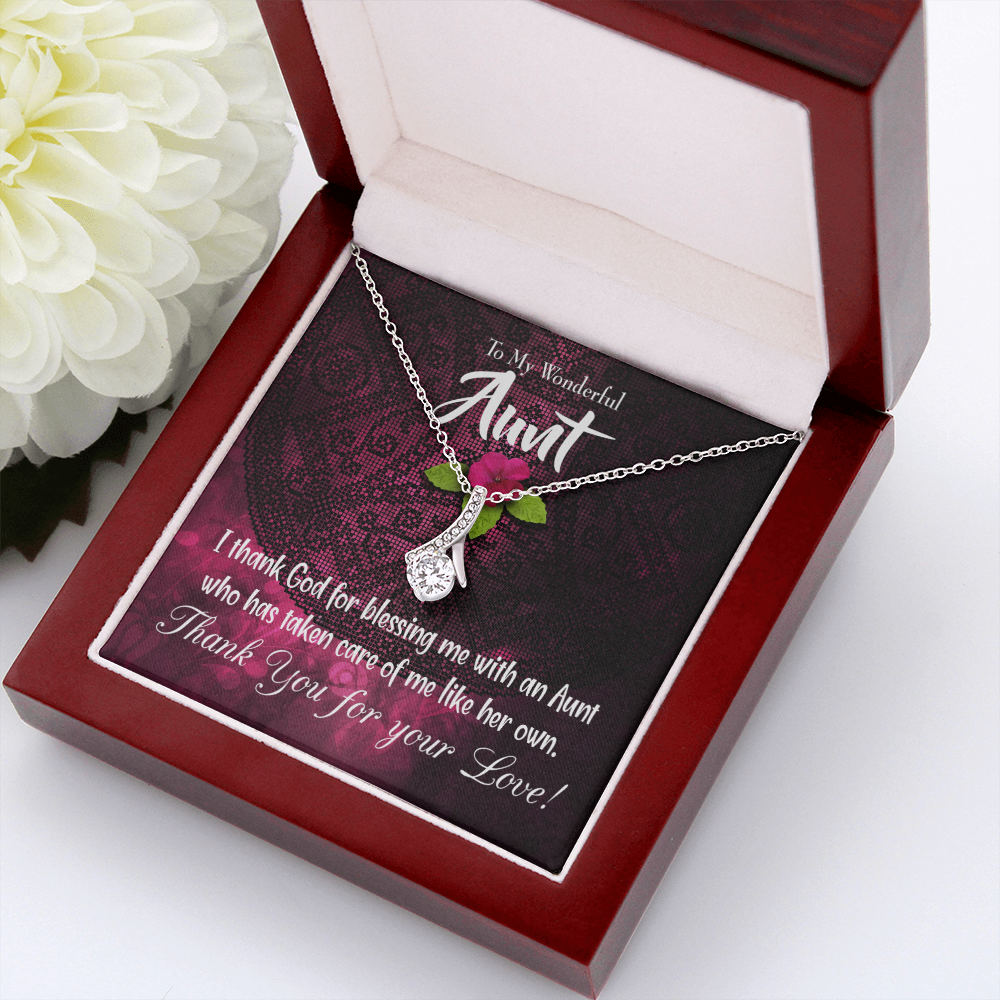 To My Granddaughter To My Aunt I Thank God Alluring Ribbon Necklace Message Card-Express Your Love Gifts