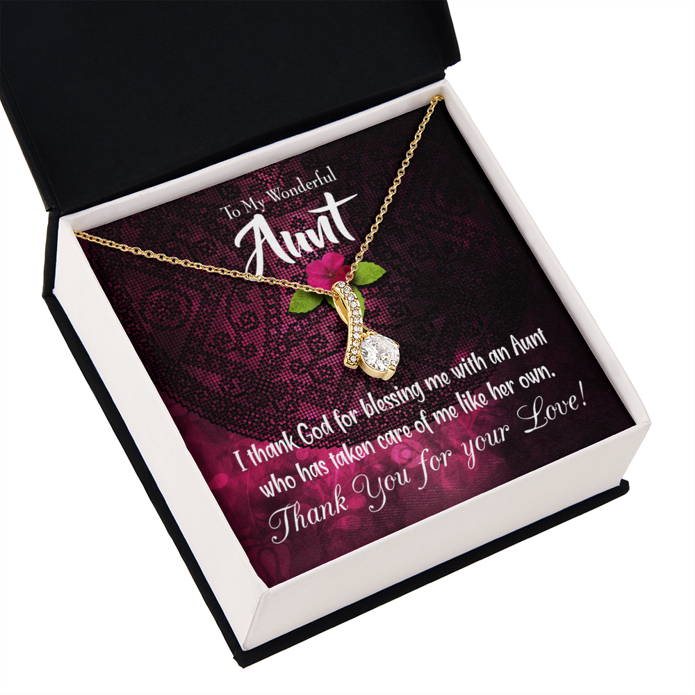 To My Granddaughter To My Aunt I Thank God Alluring Ribbon Necklace Message Card-Express Your Love Gifts