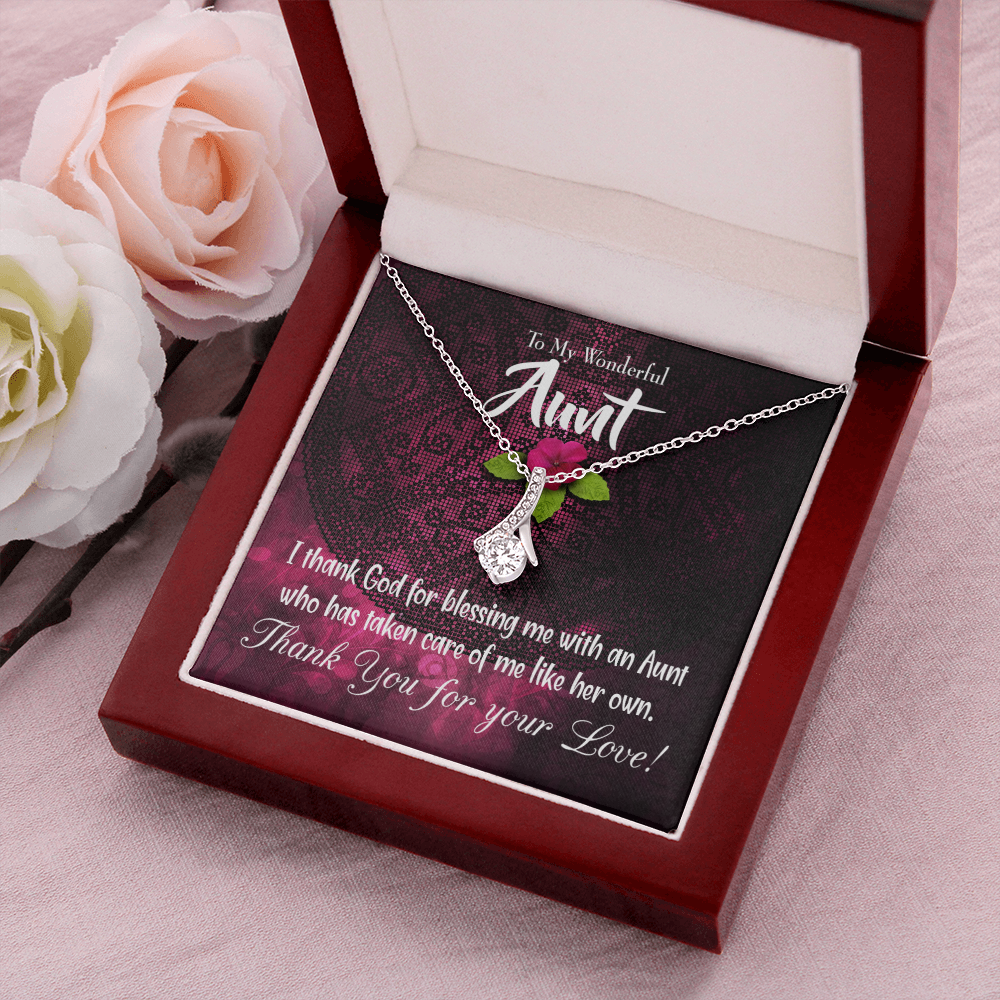 To My Granddaughter To My Aunt I Thank God Alluring Ribbon Necklace Message Card-Express Your Love Gifts