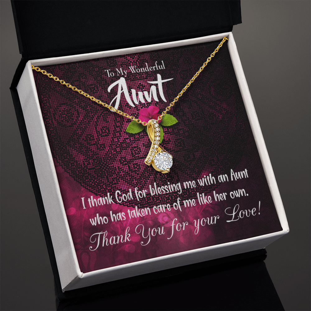 To My Granddaughter To My Aunt I Thank God Alluring Ribbon Necklace Message Card-Express Your Love Gifts