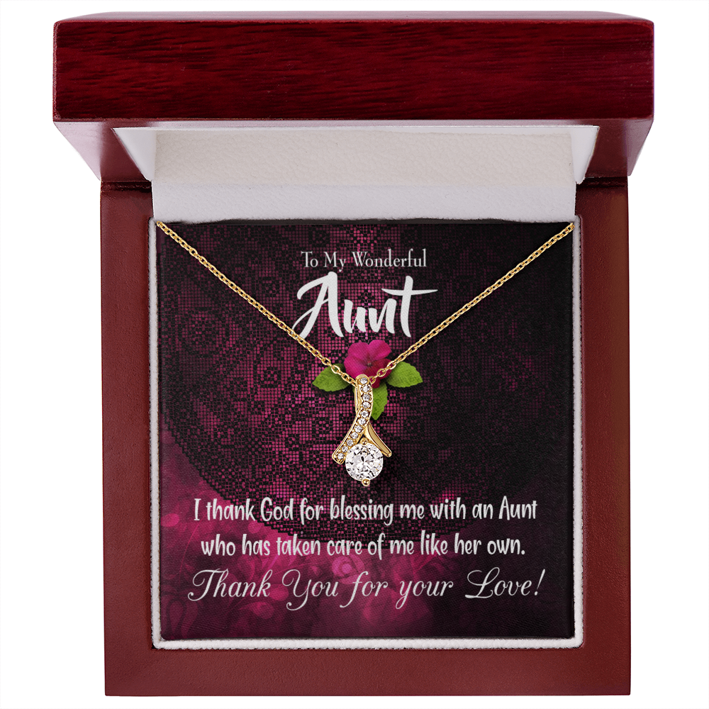 To My Granddaughter To My Aunt I Thank God Alluring Ribbon Necklace Message Card-Express Your Love Gifts