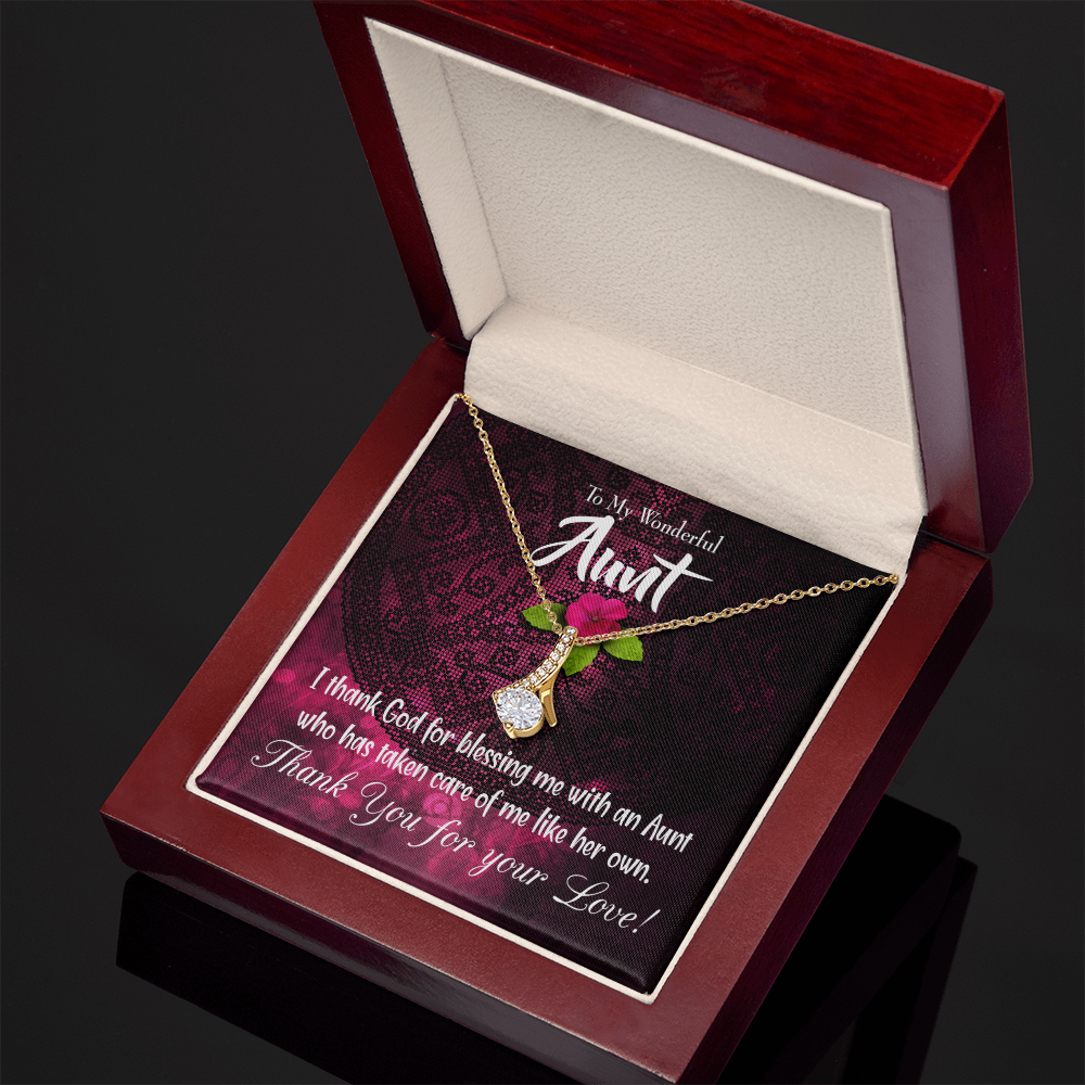 To My Granddaughter To My Aunt I Thank God Alluring Ribbon Necklace Message Card-Express Your Love Gifts