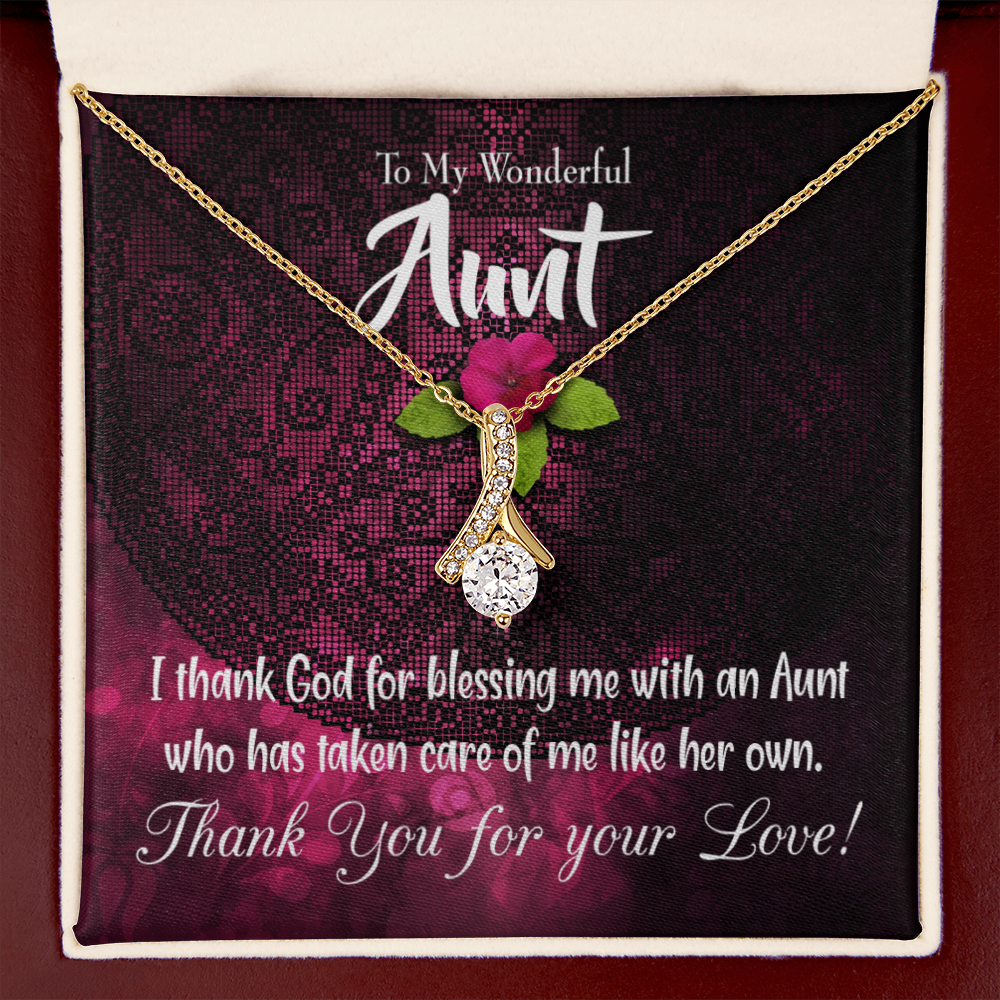 To My Granddaughter To My Aunt I Thank God Alluring Ribbon Necklace Message Card-Express Your Love Gifts