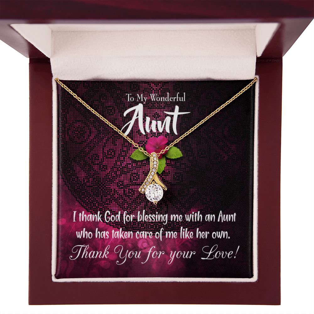 To My Granddaughter To My Aunt I Thank God Alluring Ribbon Necklace Message Card-Express Your Love Gifts