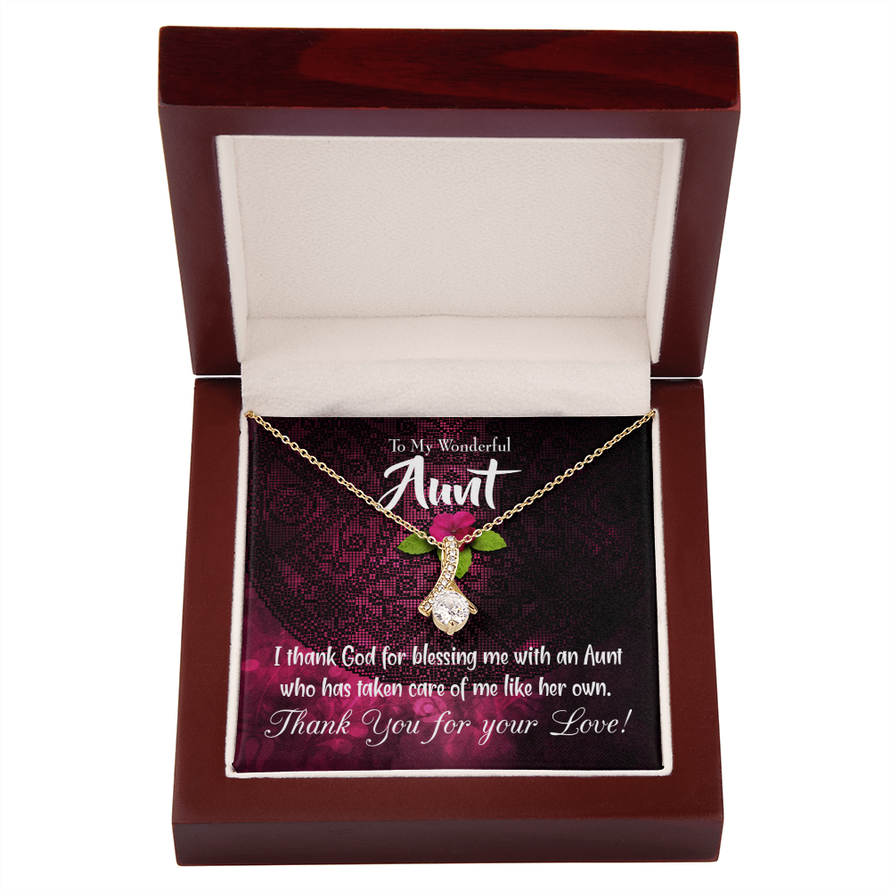 To My Granddaughter To My Aunt I Thank God Alluring Ribbon Necklace Message Card-Express Your Love Gifts