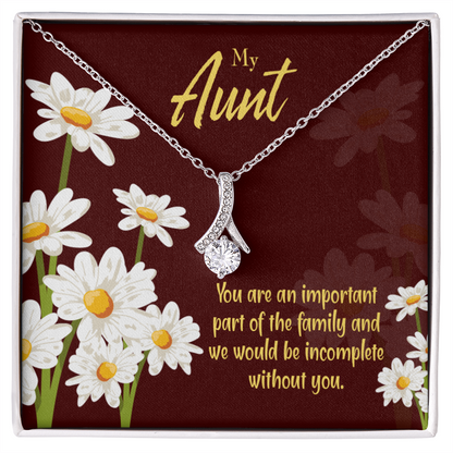 To My Granddaughter To My Aunt Important Aunt Alluring Ribbon Necklace Message Card-Express Your Love Gifts