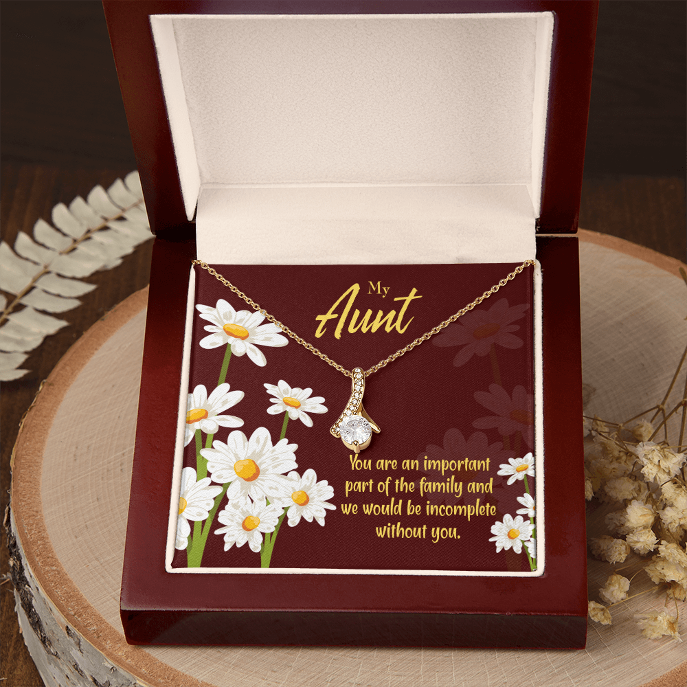 To My Granddaughter To My Aunt Important Aunt Alluring Ribbon Necklace Message Card-Express Your Love Gifts