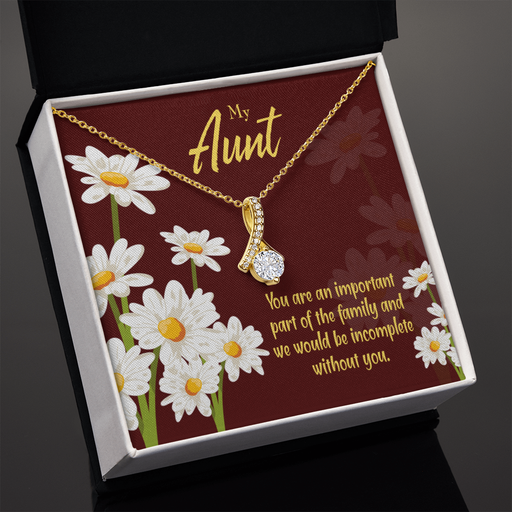 To My Granddaughter To My Aunt Important Aunt Alluring Ribbon Necklace Message Card-Express Your Love Gifts