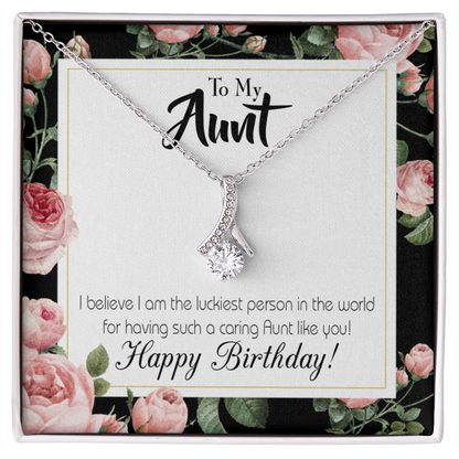 To My Granddaughter To My Aunt Like You Alluring Ribbon Necklace Message Card-Express Your Love Gifts