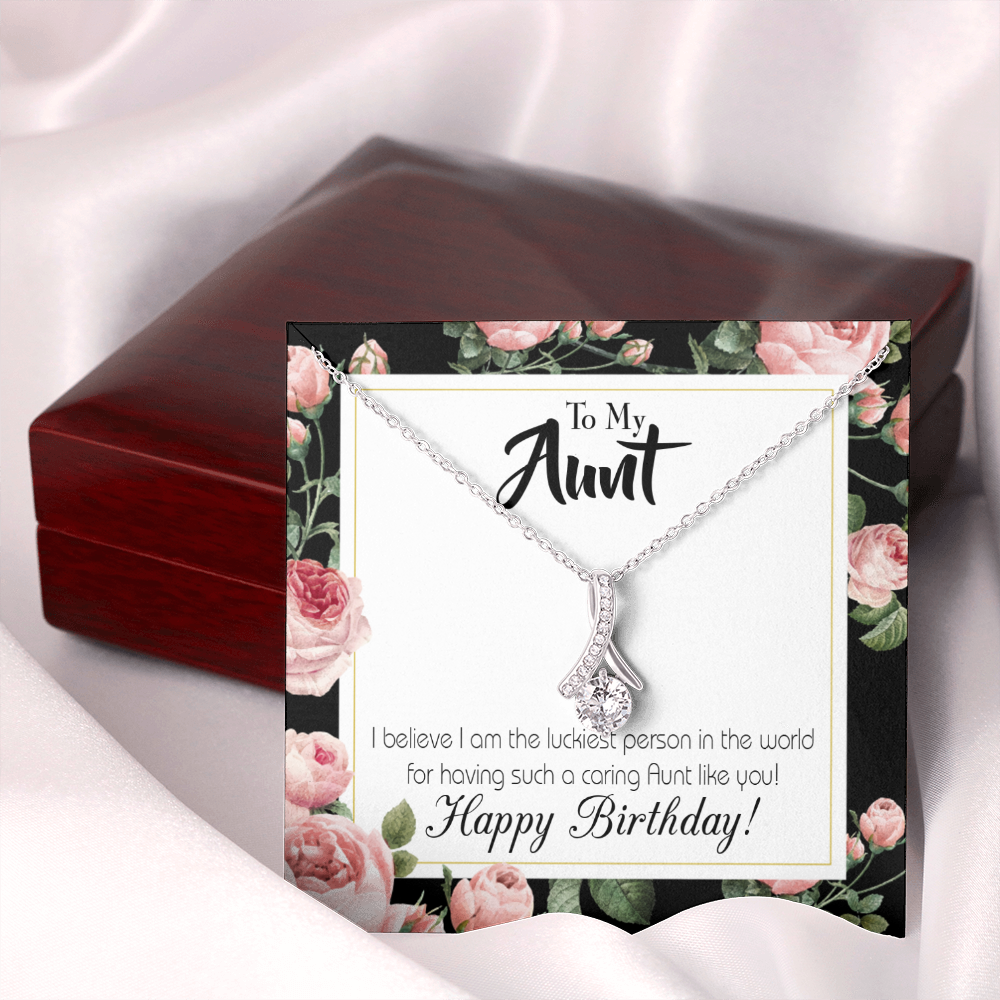 To My Granddaughter To My Aunt Like You Alluring Ribbon Necklace Message Card-Express Your Love Gifts
