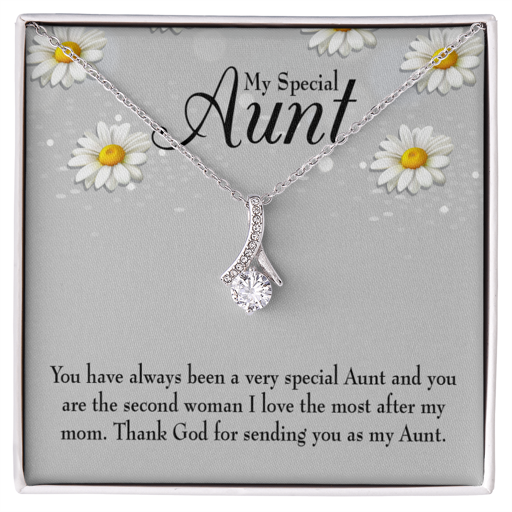 To My Granddaughter To My Aunt Special Aunt Alluring Ribbon Necklace Message Card-Express Your Love Gifts