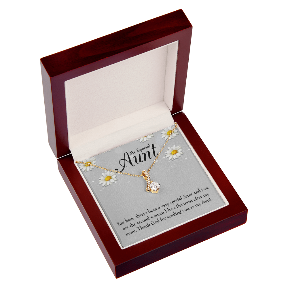 To My Granddaughter To My Aunt Special Aunt Alluring Ribbon Necklace Message Card-Express Your Love Gifts