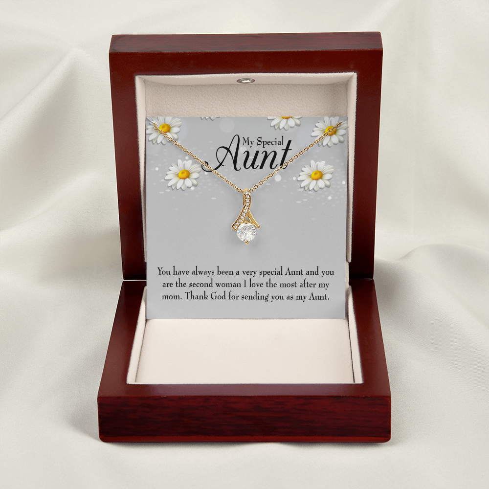 To My Granddaughter To My Aunt Special Aunt Alluring Ribbon Necklace Message Card-Express Your Love Gifts