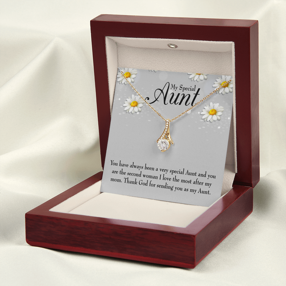 To My Granddaughter To My Aunt Special Aunt Alluring Ribbon Necklace Message Card-Express Your Love Gifts