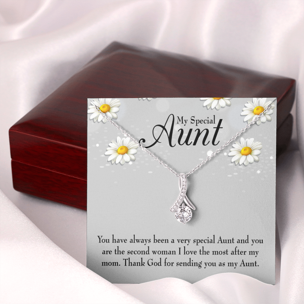 To My Granddaughter To My Aunt Special Aunt Alluring Ribbon Necklace Message Card-Express Your Love Gifts