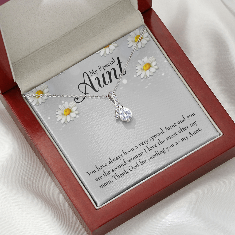 To My Granddaughter To My Aunt Special Aunt Alluring Ribbon Necklace Message Card-Express Your Love Gifts