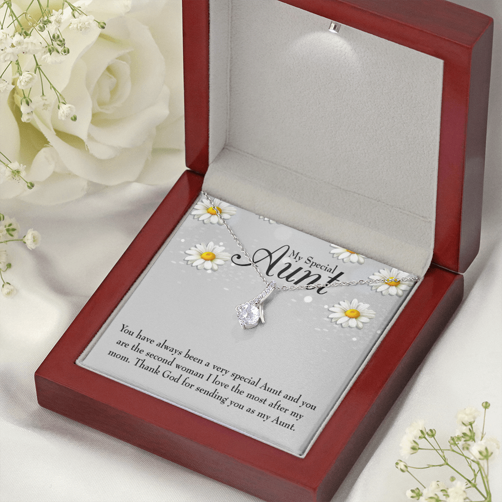 To My Granddaughter To My Aunt Special Aunt Alluring Ribbon Necklace Message Card-Express Your Love Gifts