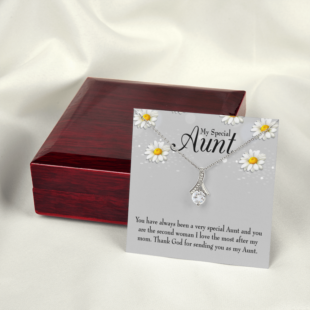 To My Granddaughter To My Aunt Special Aunt Alluring Ribbon Necklace Message Card-Express Your Love Gifts