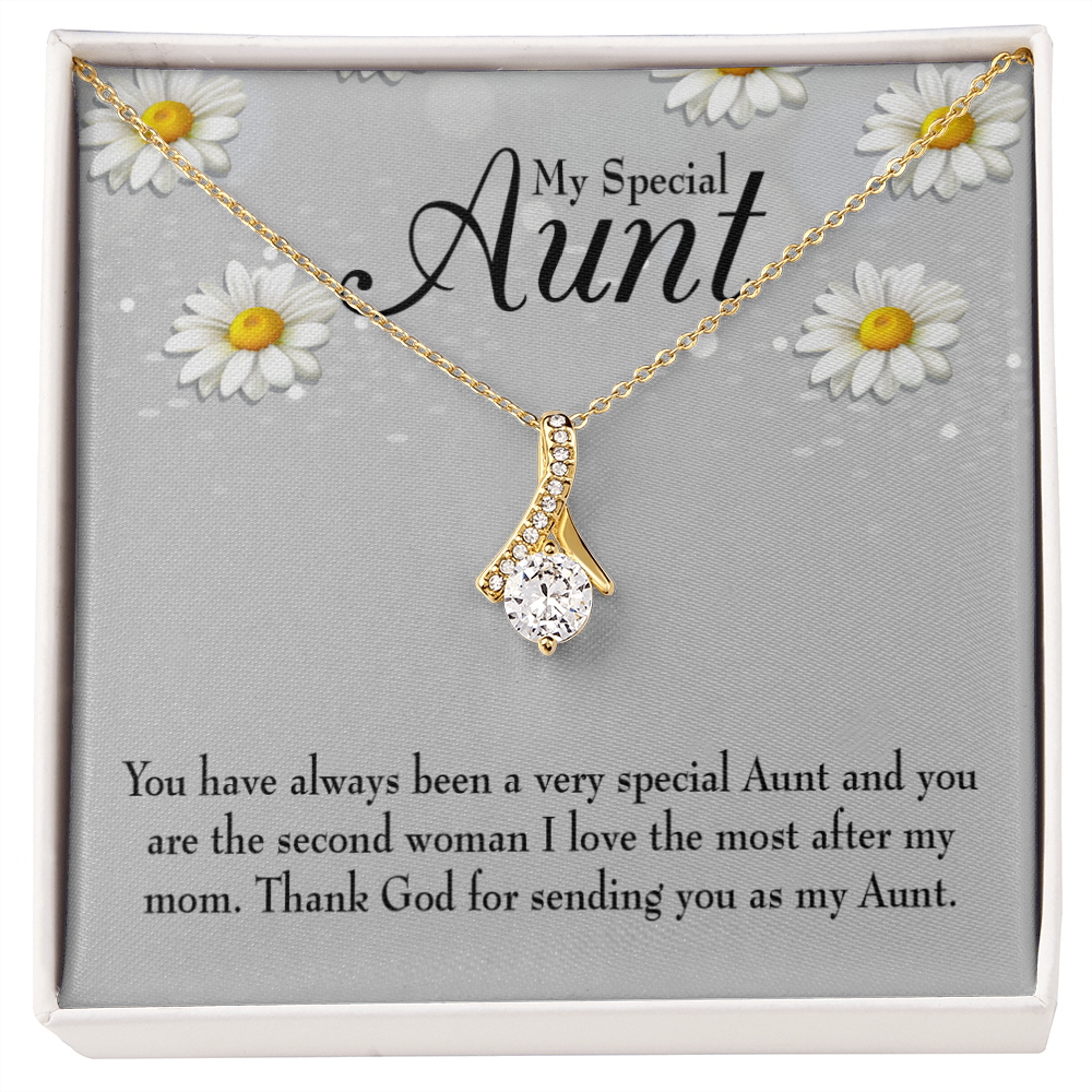 To My Granddaughter To My Aunt Special Aunt Alluring Ribbon Necklace Message Card-Express Your Love Gifts
