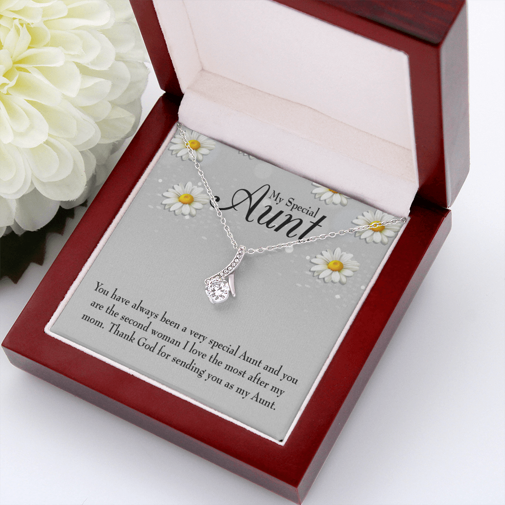 To My Granddaughter To My Aunt Special Aunt Alluring Ribbon Necklace Message Card-Express Your Love Gifts