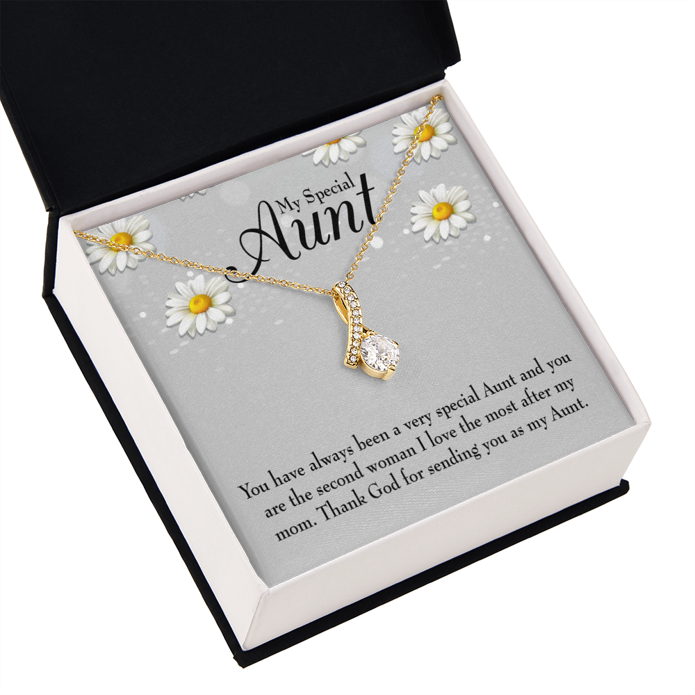 To My Granddaughter To My Aunt Special Aunt Alluring Ribbon Necklace Message Card-Express Your Love Gifts