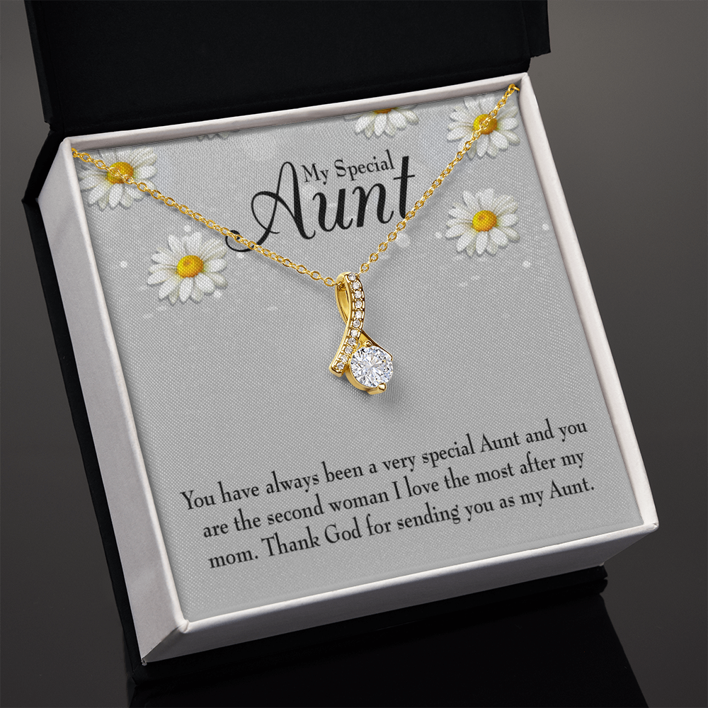 To My Granddaughter To My Aunt Special Aunt Alluring Ribbon Necklace Message Card-Express Your Love Gifts