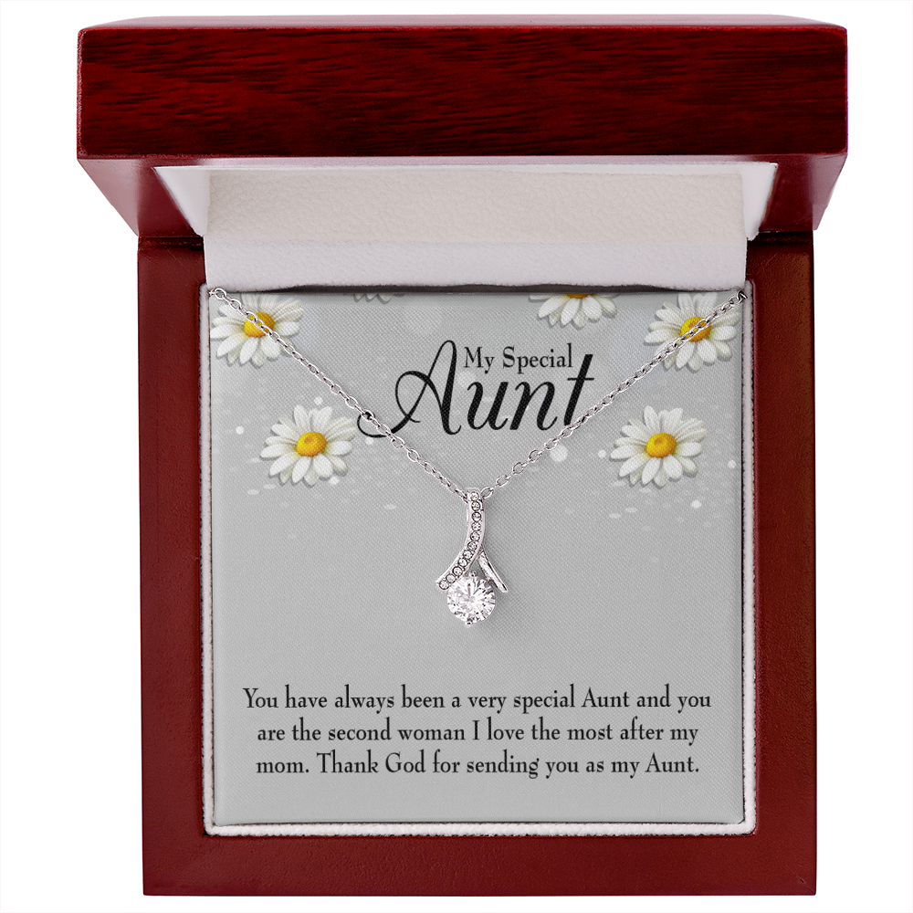 To My Granddaughter To My Aunt Special Aunt Alluring Ribbon Necklace Message Card-Express Your Love Gifts