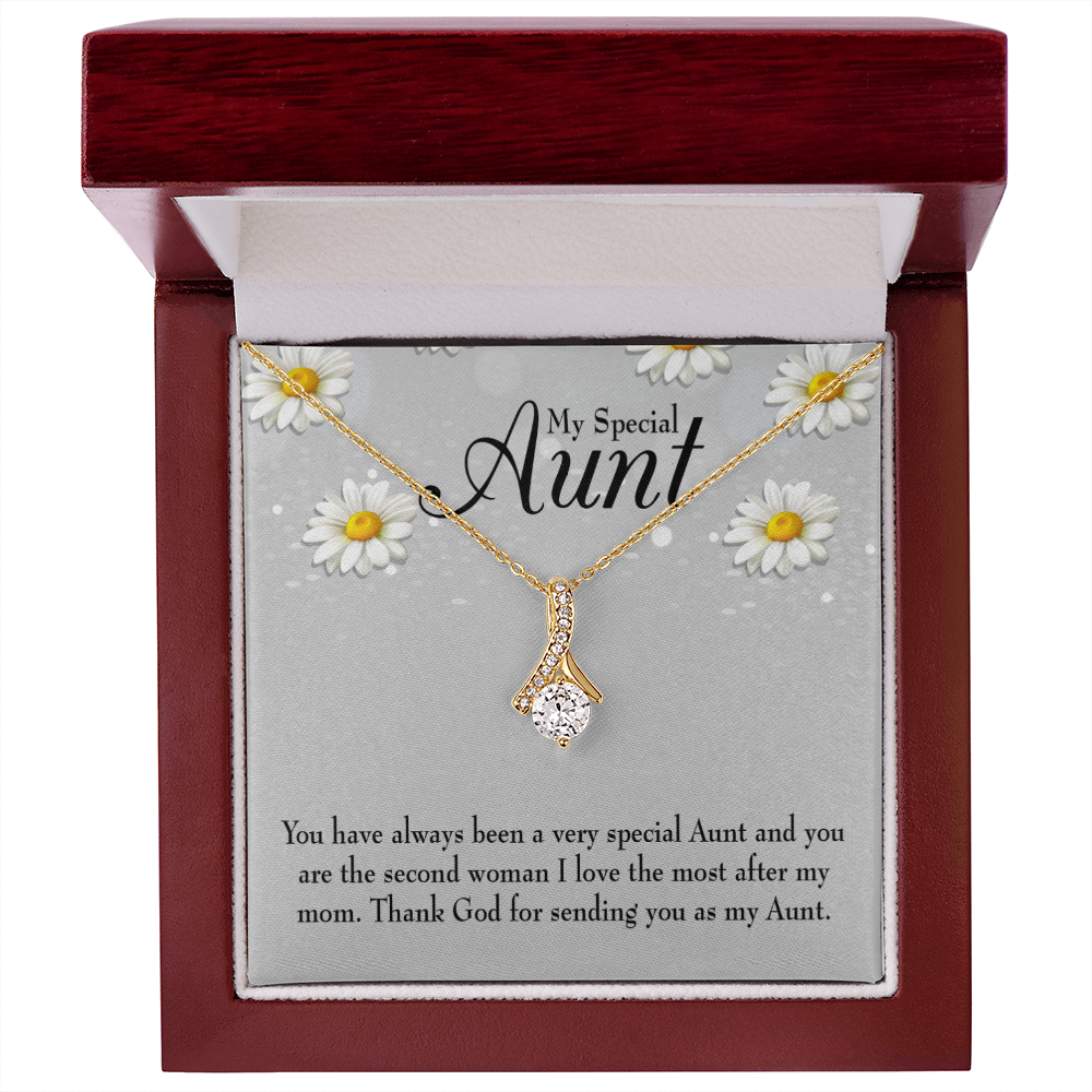 To My Granddaughter To My Aunt Special Aunt Alluring Ribbon Necklace Message Card-Express Your Love Gifts