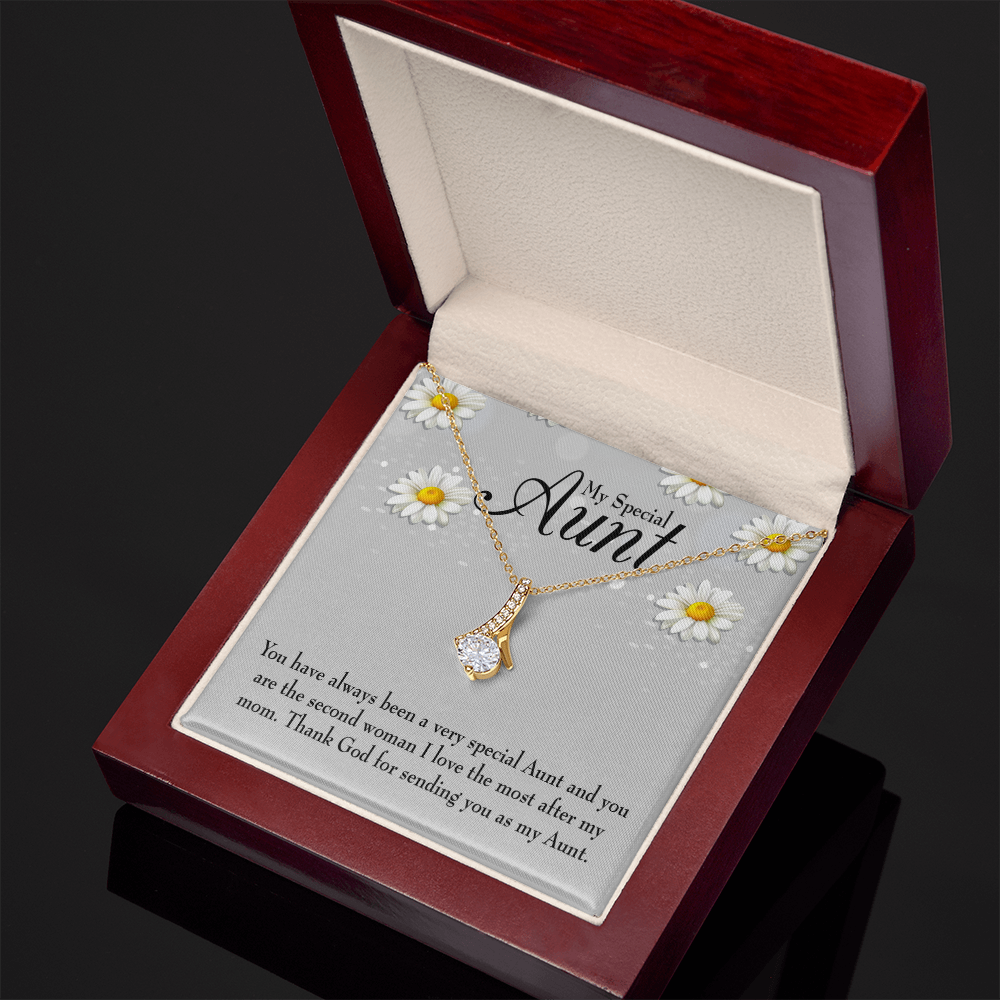 To My Granddaughter To My Aunt Special Aunt Alluring Ribbon Necklace Message Card-Express Your Love Gifts