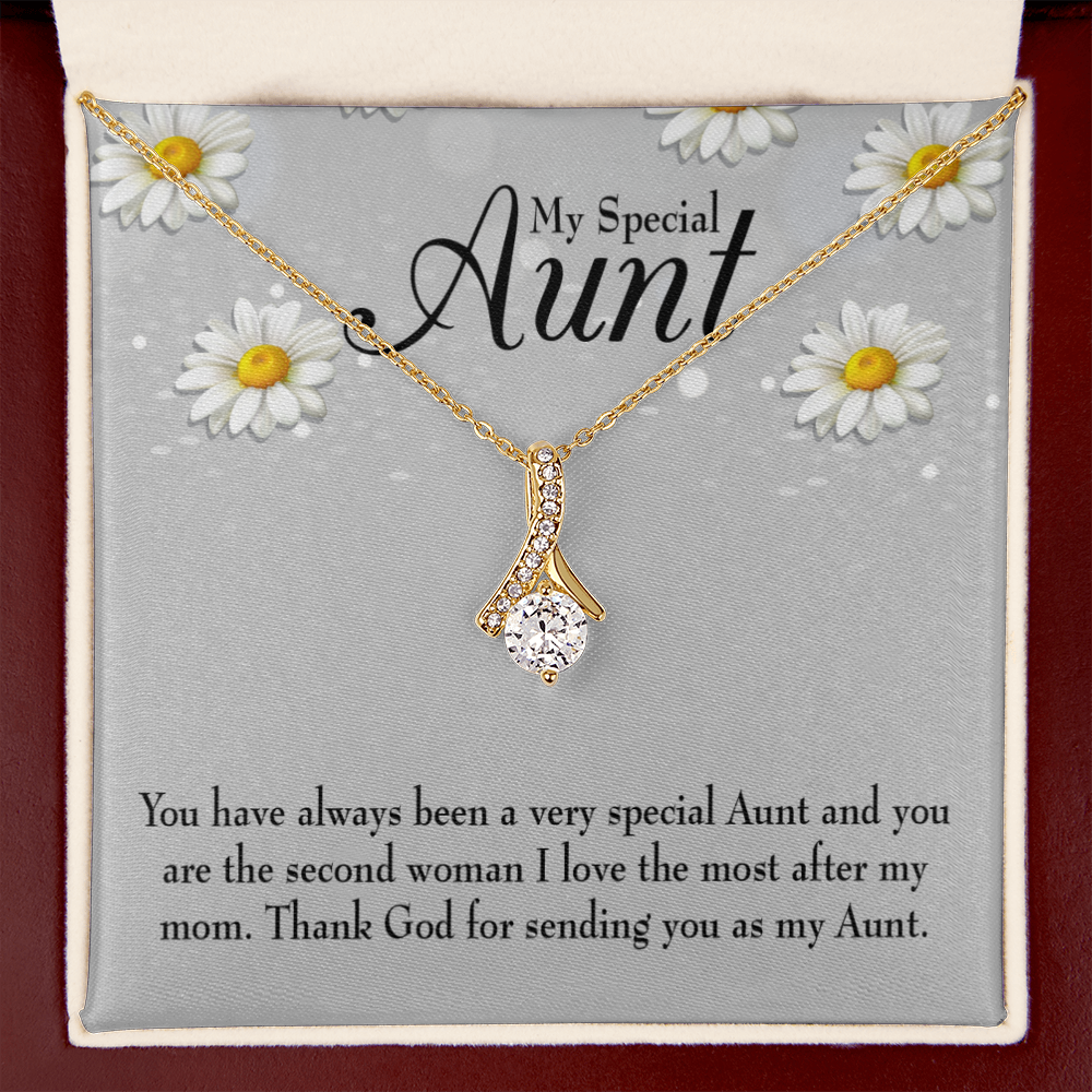 To My Granddaughter To My Aunt Special Aunt Alluring Ribbon Necklace Message Card-Express Your Love Gifts
