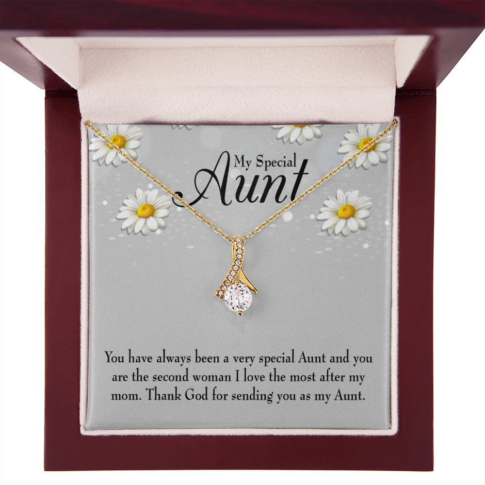 To My Granddaughter To My Aunt Special Aunt Alluring Ribbon Necklace Message Card-Express Your Love Gifts