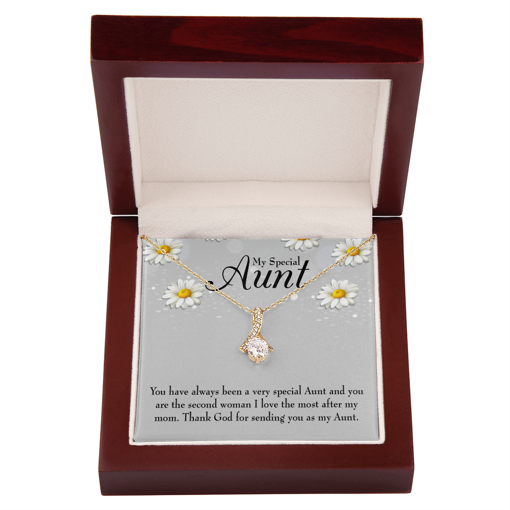 To My Granddaughter To My Aunt Special Aunt Alluring Ribbon Necklace Message Card-Express Your Love Gifts