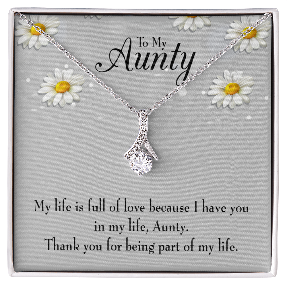 To My Granddaughter To My Aunt Thank You Auntie Alluring Ribbon Necklace Message Card-Express Your Love Gifts
