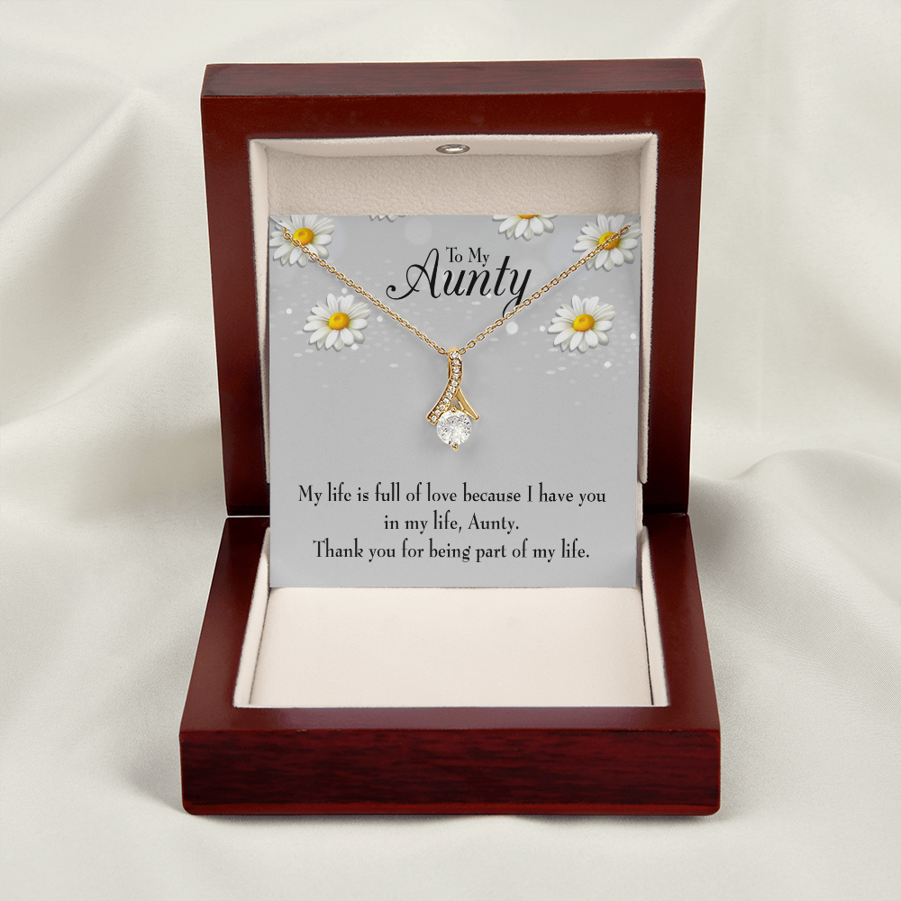 To My Granddaughter To My Aunt Thank You Auntie Alluring Ribbon Necklace Message Card-Express Your Love Gifts