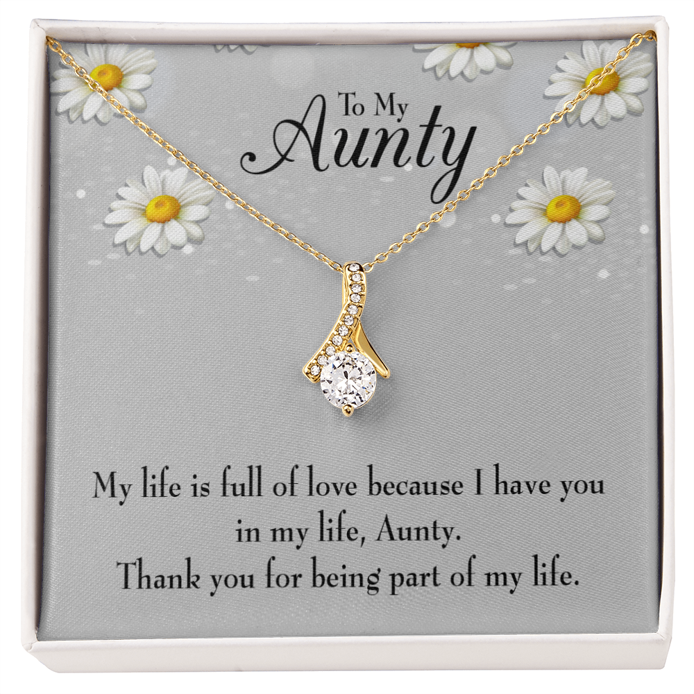 To My Granddaughter To My Aunt Thank You Auntie Alluring Ribbon Necklace Message Card-Express Your Love Gifts
