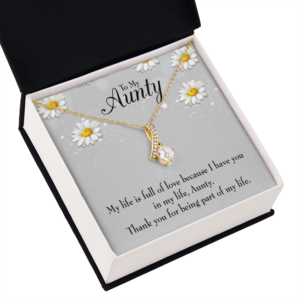 To My Granddaughter To My Aunt Thank You Auntie Alluring Ribbon Necklace Message Card-Express Your Love Gifts