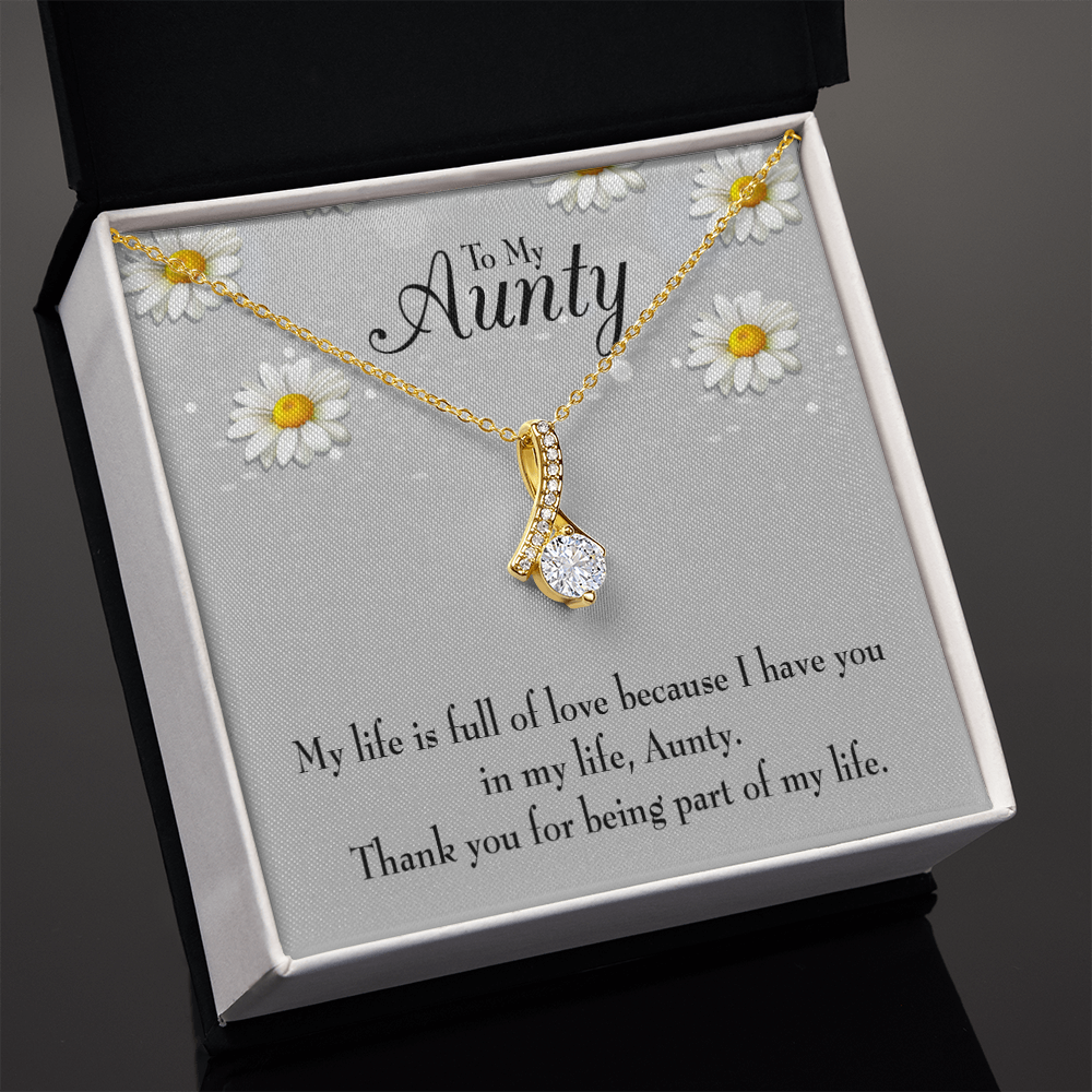To My Granddaughter To My Aunt Thank You Auntie Alluring Ribbon Necklace Message Card-Express Your Love Gifts