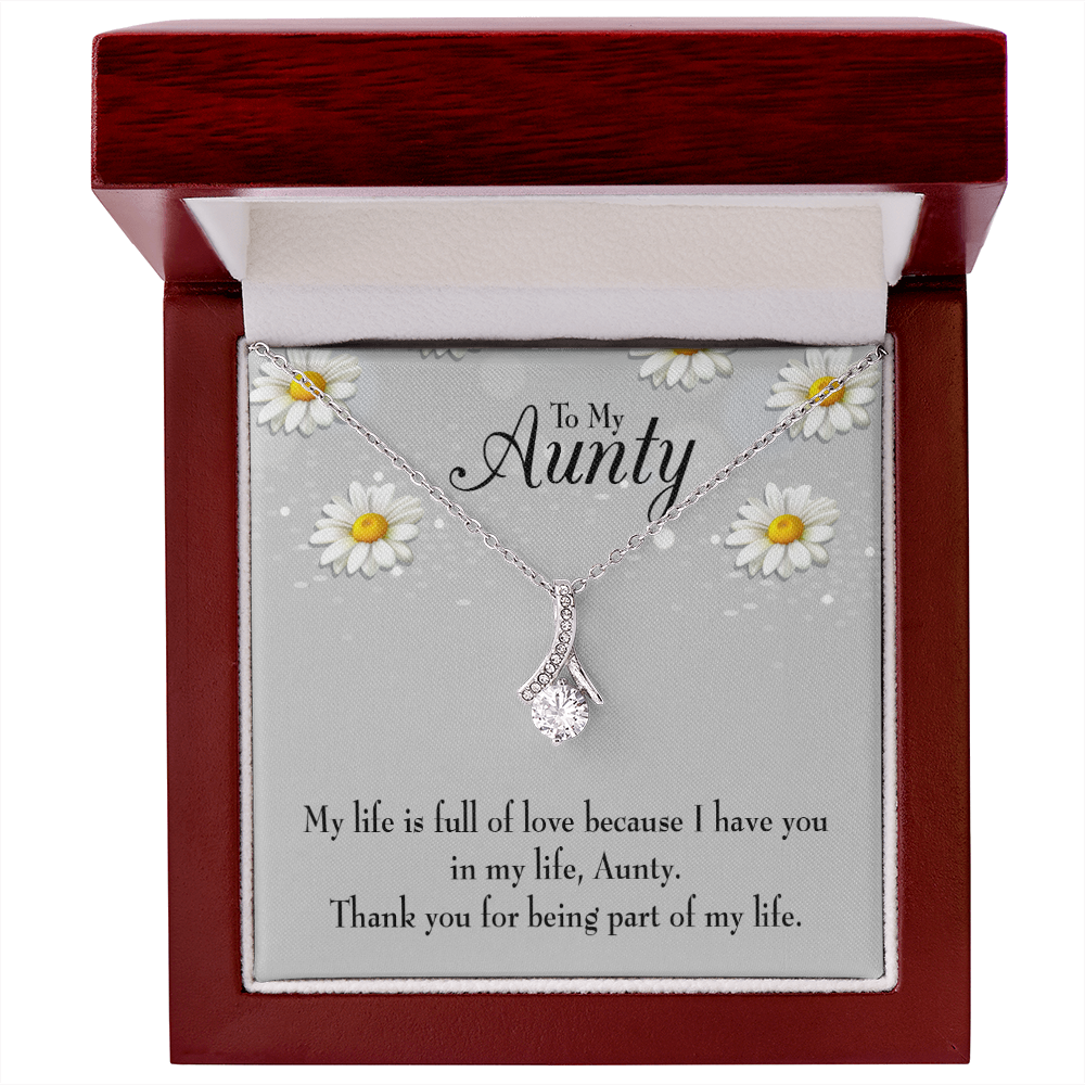 To My Granddaughter To My Aunt Thank You Auntie Alluring Ribbon Necklace Message Card-Express Your Love Gifts