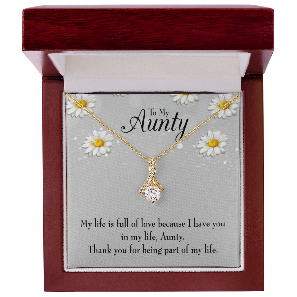 To My Granddaughter To My Aunt Thank You Auntie Alluring Ribbon Necklace Message Card-Express Your Love Gifts